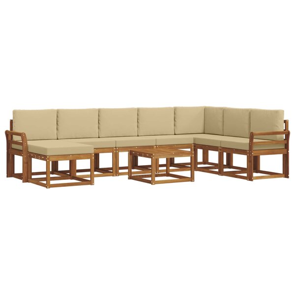 vidaXL Ensemble de canapés d'extérieur 9 Pièces Naturel et Beige