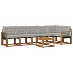 vidaXL Ensemble de canapés d'extérieur 7 pc Gris Naturel et Clair