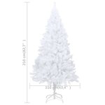 vidaXL Arbre de Noël artificiel pré-éclairé et branches épaisses blanc