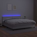 vidaXL Sommier à lattes de lit avec matelas et LED Blanc 160x200 cm