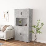 vidaXL Buffet haut Gris béton Bois d'ingénierie