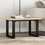 vidaXL Table basse cadre en O 80x50x40 5cm bois de pin massif et acier