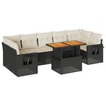 vidaXL Salon de jardin 8 Pièces avec coussins noir résine tressée