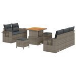 vidaXL Ensemble de canapé de jardin 8 Pièces Gris 80 x 80 x 71 cm