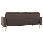 vidaXL Canapé à 3 places Marron Tissu