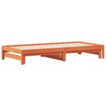 vidaXL Lit de jour et lit gigogne sans matelas cire marron 90x200 cm