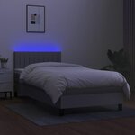vidaXL Sommier à lattes de lit avec matelas LED Gris clair 100x200 cm