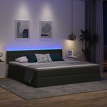 vidaXL Lit avec rangement et LED Gris foncé 200 x 200 cm Polyester