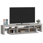 vidaXL Meuble TV avec lumières LED Gris béton 200x36 5x40 cm