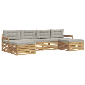 vidaXL Ensembles de canapés avec coussin 6 Pièces Blanc et gris clair