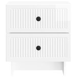 vidaXL Cabinet de chevet 2 Pièces Blanc brillant 43 x 34 5 x 47 5 cm