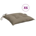 vidaXL Coussins de chaise 6 Pièces taupe 40x40x7 cm tissu oxford