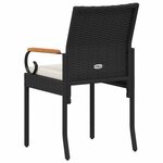 vidaXL Chaises de jardin avec coussin 4 Pièces Noir et blanc crème
