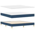 vidaXL Lit à ressorts avec matelas Bleu 180 x 200 cm tissu