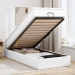 VidaXL Cadre de lit ottoman avec matelas blanc 80x200 cm similicuir