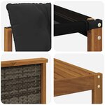 vidaXL Ensemble de canapés d'extérieur 5 pc Naturel et noir