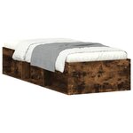 vidaXL Cadre de lit chêne fumé 75x190 cm petit simple