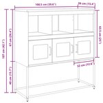 vidaXL Buffet noir 100 5x39x107 cm acier laminé à froid
