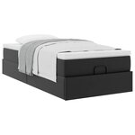 VidaXL Cadre de lit ottoman avec matelas noir 90x200 cm similicuir