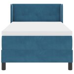Lit Box Spring vidaXL avec Matelas Bleu Foncé 90x200 cm Velours
