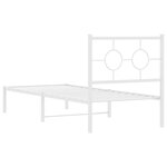 vidaXL Cadre de lit métal sans matelas avec tête de lit blanc 75x190cm