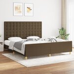 vidaXL Cadre de lit avec tête de lit marron foncé 180x200 cm Tissu