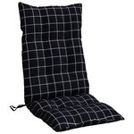 vidaXL Coussins de chaise à dossier haut lot de 4 motif carreaux noir