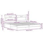 vidaXL Cadre de lit en métal sans matelas chêne marron 193x201 cm