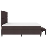 vidaXL Lit avec sommier et banc marron foncé 200x200 cm Tissu