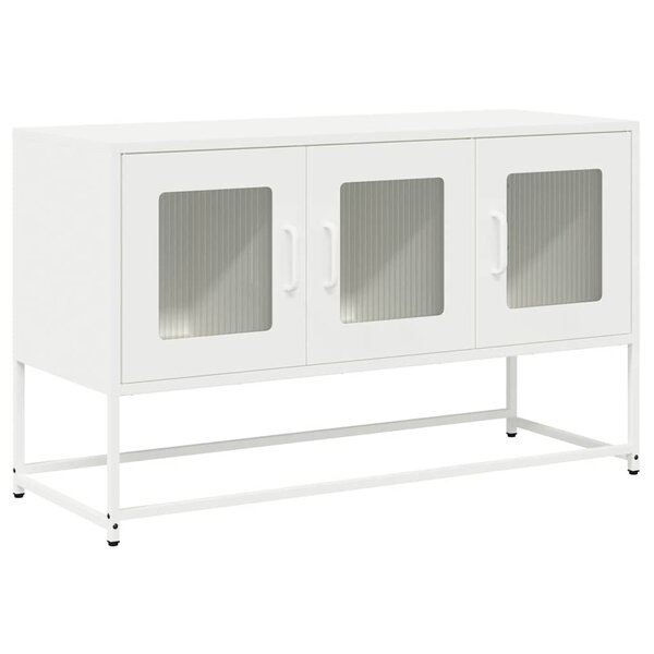 vidaXL Meuble TV blanc 100 5x39x60 5 cm acier laminé à froid