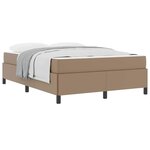 vidaXL Cadre de lit avec matelas Cappuccino 140 x 190 cm tissu