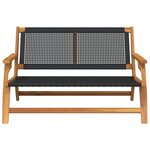 vidaXL Mobilier de jardin Noir 122 x 78 x 73 cm Bois d'Acacia Massif