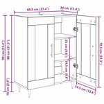 vidaXL Buffet Chêne artisanal 69 5 x 34 x 90 cm