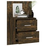 vidaXL Table de chevet murale Chêne fumé