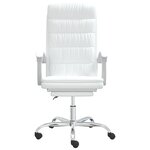 Chaise fauteuil siège pivotante de inclinable de bureau informatique étude similicuir blanc 02_0024231