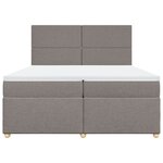 vidaXL Sommier à lattes de lit avec matelas Taupe 200x200 cm Tissu