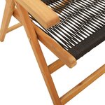 vidaXL Chaises inclinables de jardin lot de 8 noir bois massif acacia