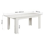 Table repas extensible 160x90 4 chaises velours marron