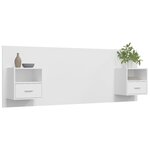 vidaXL Tête de lit avec armoires Blanc Bois d’ingénierie