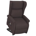 vidaXL Fauteuil de massage Marron foncé Tissu