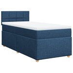 vidaXL Sommier à lattes de lit avec matelas Bleu 90x200 cm Tissu