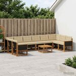 vidaXL Ensemble de canapés d'extérieur 11 Pièces Naturel et Beige