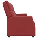 vidaXL Fauteuil inclinable à 3 places Rouge bordeaux Similicuir