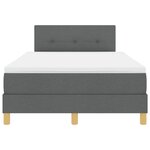 vidaXL Lit avec Sommier et Matelas & LED Gris Foncé 120x200 cm Tissu
