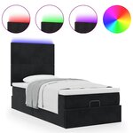 VidaXL Cadre de lit ottoman avec matelas noir 100x200cm velours