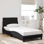 vidaXL Cadre de lit avec LED sans matelas Hanko noir 90x190 cm velours