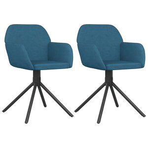 vidaXL Chaises pivotantes à manger lot de 2 Bleu Velours