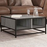 vidaXL Table basse sonoma gris 60 5x60 5x30 cm bois d'ingénierie/métal
