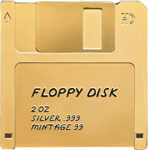 Monnaie FLOPPY DISK TechStalgic Gilded WMF 2 Oz Argent 2$ Niue 2026