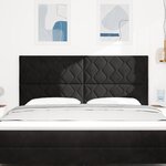 vidaXL Tête de lit LED noire Ensemble de 3 Noir